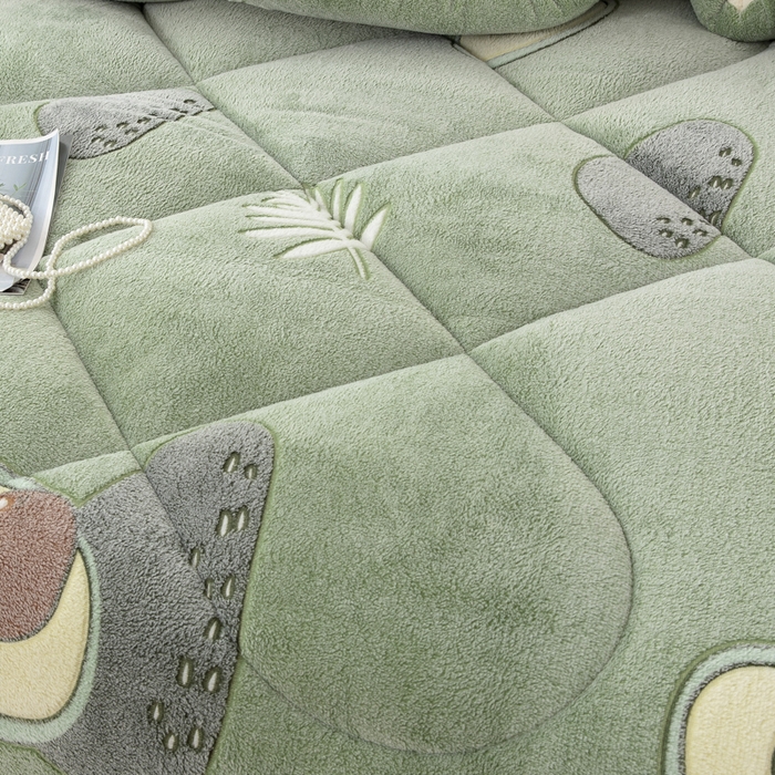 91家纺网 家纺一手货源 找家纺 八方汇（一户被芯生活馆） 2025新款雪花绒羊羔绒加厚冬被子被芯 牛油果