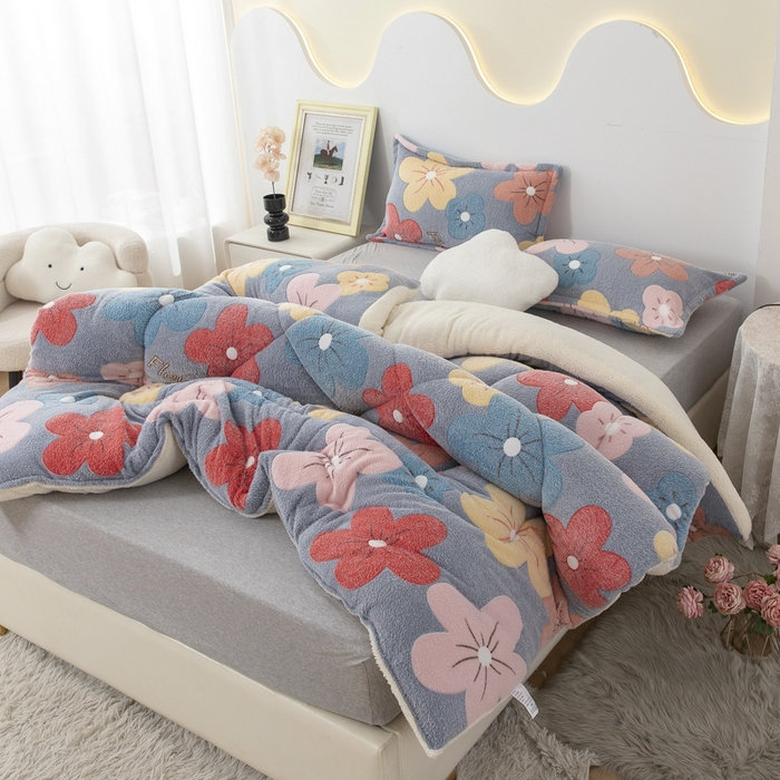 91家纺网 家纺一手货源 找家纺 八方汇（一户被芯生活馆） 2025新款雪花绒羊羔绒加厚冬被子被芯 妙笔生花