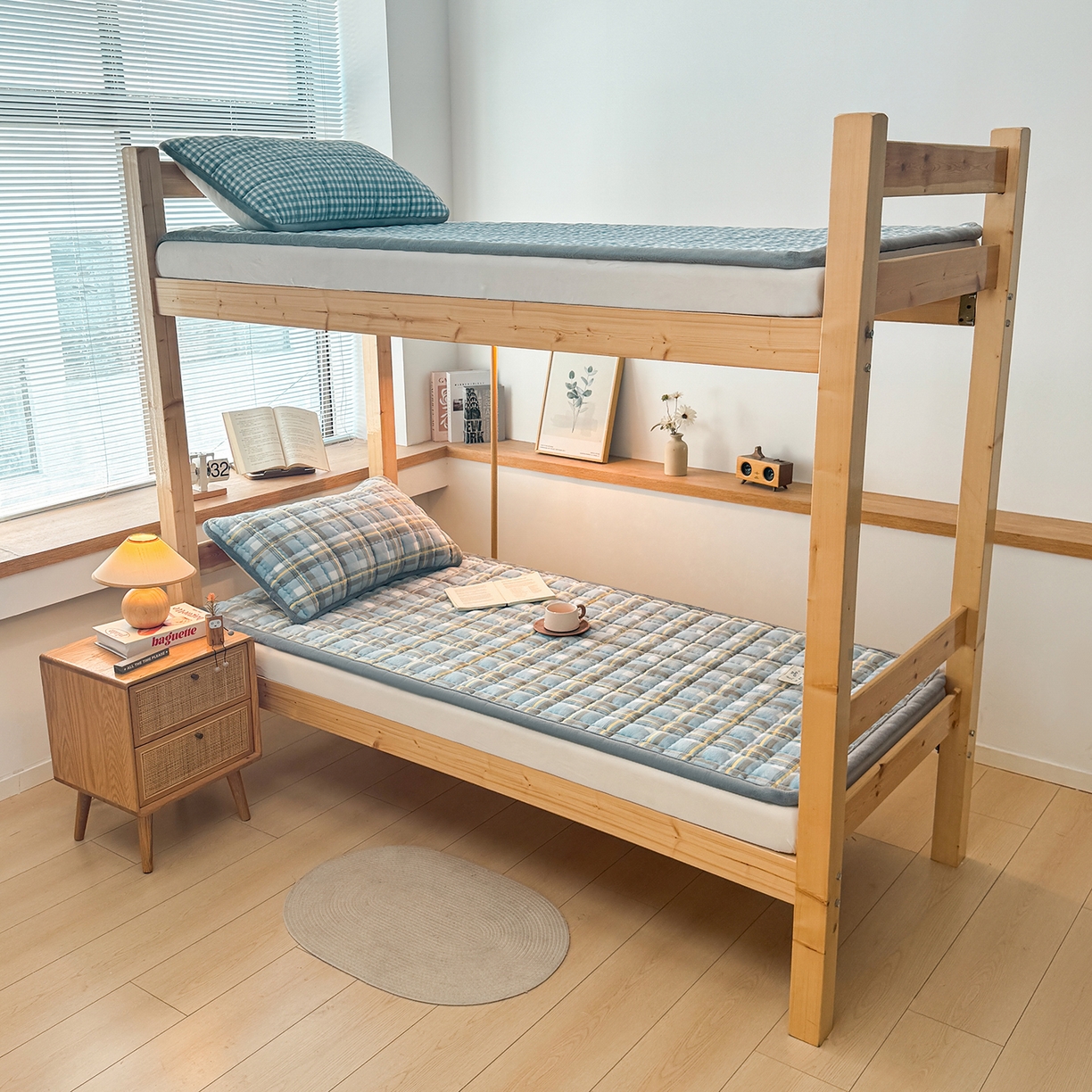 91家纺网 家纺一手货源 找家纺 （总）喜居 【加厚200g夹棉】2025新款无印风良品牛奶绒床垫床褥子