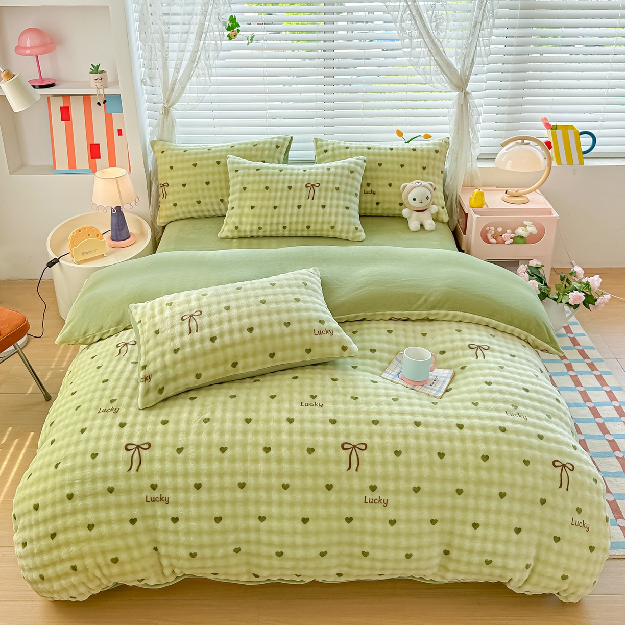 91家纺网 家纺一手货源 找家纺 （总）归属 2025新款牛奶绒泡泡绒四件套（提供买家秀）