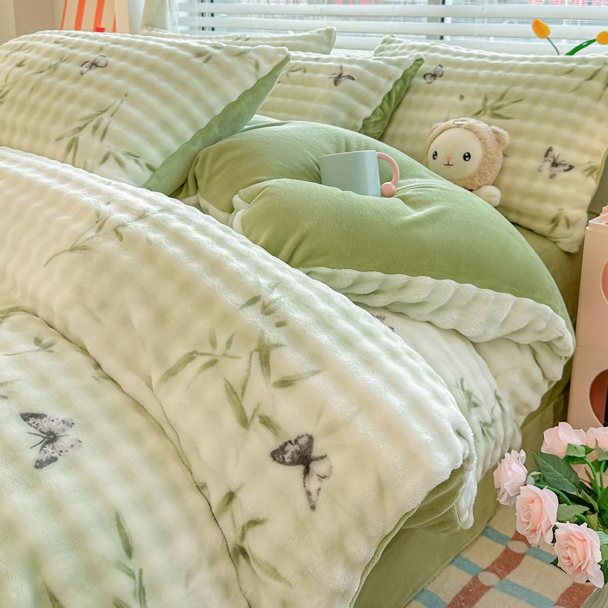 91家纺网 家纺一手货源 找家纺 （总）归属 2025新款牛奶绒泡泡绒四件套（提供买家秀）