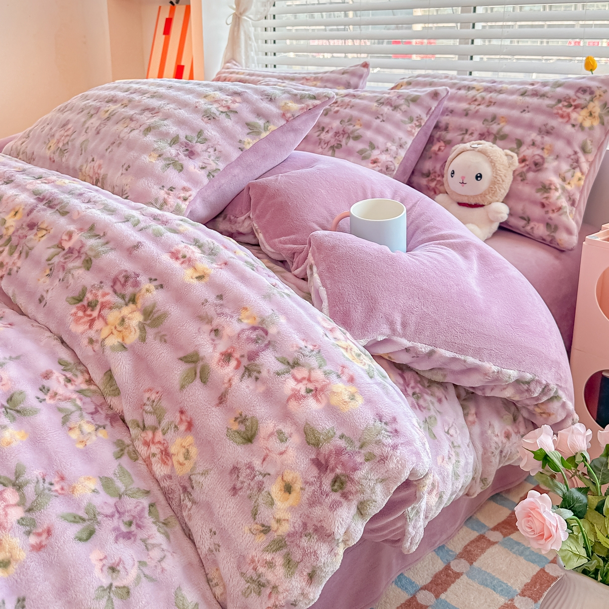 91家纺网 家纺一手货源 找家纺 （总）归属 2025新款牛奶绒泡泡绒四件套（提供买家秀）