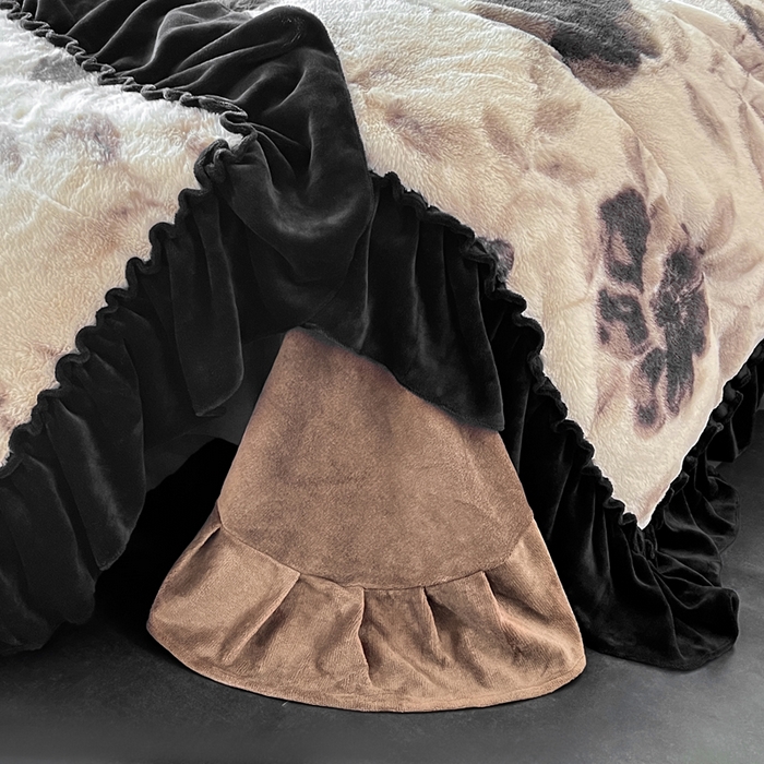 91家纺网 家纺一手货源 找家纺 （总）创爱家纺 2025新款法式韩版花边兔毛绒印花四件套