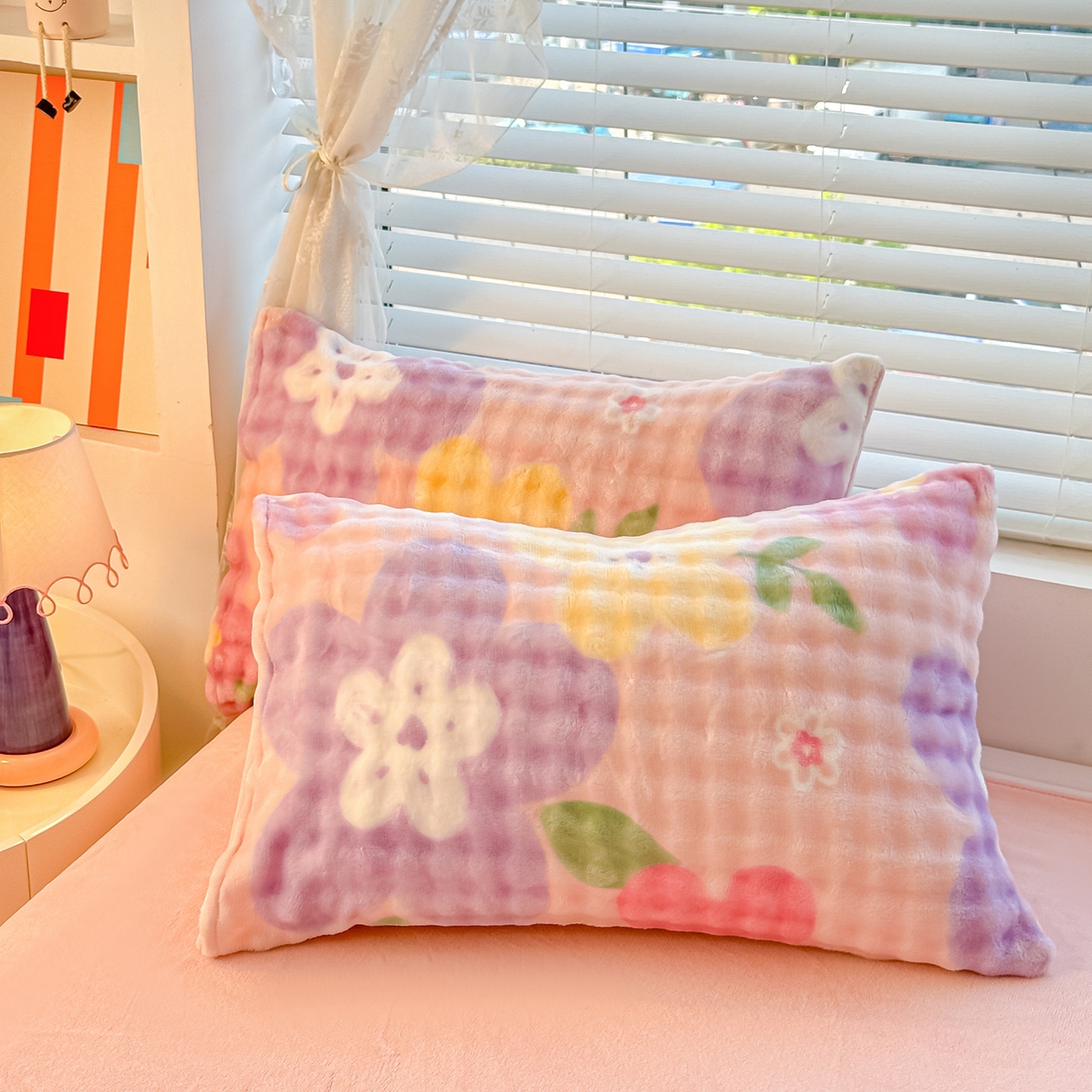 91家纺网 家纺一手货源 找家纺 归属 2025新款牛奶绒泡泡绒四件套 花漾儿