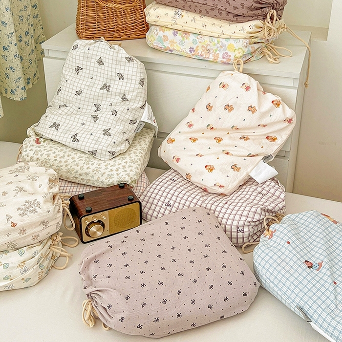 91家纺网 家纺一手货源 找家纺 (总) 一比一 2025新款古法水洗棉小布袋高克重云柔棉四件套