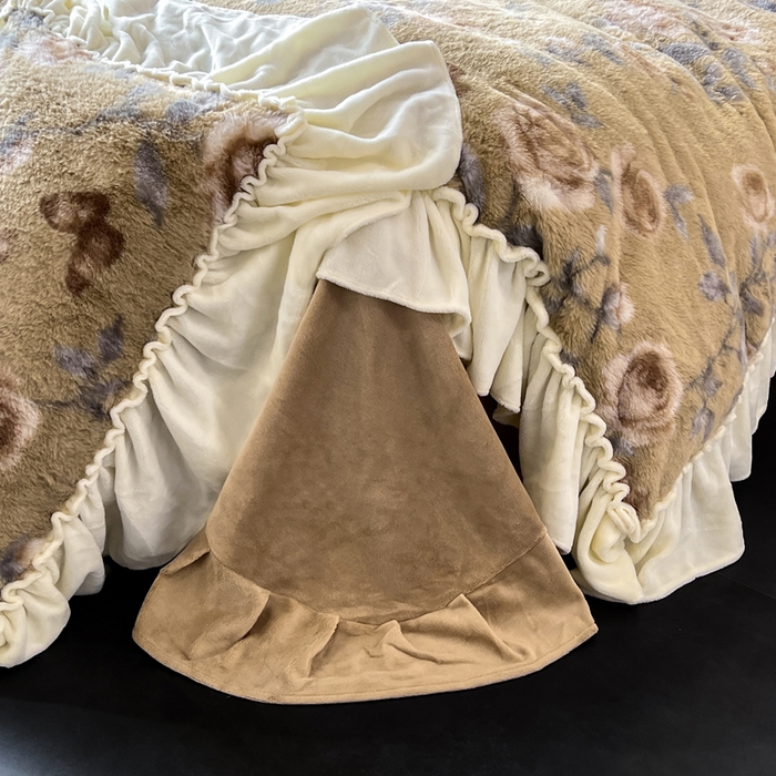 91家纺网 家纺一手货源 找家纺 创爱家纺 2025新款法式韩版花边兔毛绒印花四件套 法式花边-若汐