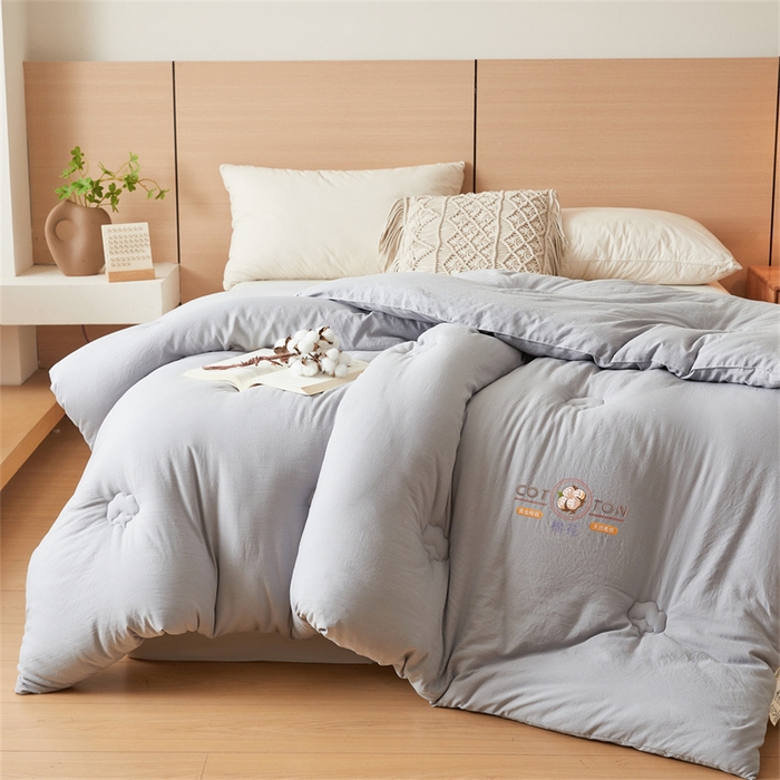 91家纺网 家纺一手货源 找家纺 富艺隆 2025新款A类新疆棉花被水洗棉被子被芯加厚冬被春秋被学生宿舍被子（高克重面料，带检测口） 棉花被-星辰灰