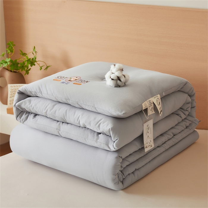 91家纺网 家纺一手货源 找家纺 富艺隆 2025新款A类新疆棉花被水洗棉被子被芯加厚冬被春秋被学生宿舍被子（高克重面料，带检测口） 棉花被-星辰灰