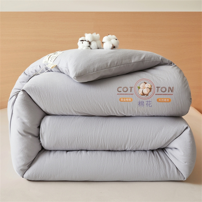 91家纺网 家纺一手货源 找家纺 富艺隆 2025新款A类新疆棉花被水洗棉被子被芯加厚冬被春秋被学生宿舍被子（高克重面料，带检测口） 棉花被-星辰灰