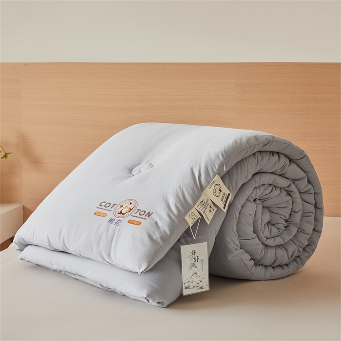 91家纺网 家纺一手货源 找家纺 富艺隆 2025新款A类新疆棉花被水洗棉被子被芯加厚冬被春秋被学生宿舍被子（高克重面料，带检测口） 棉花被-星辰灰