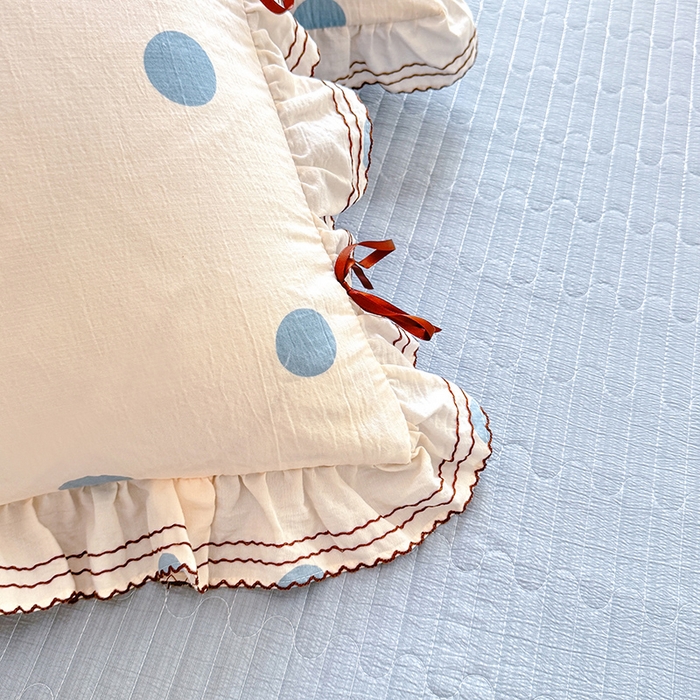 91家纺网 家纺一手货源 找家纺 韩约家纺 2025新款韩约1韩式蝴蝶结床盖款棉麻四件套 波波兰