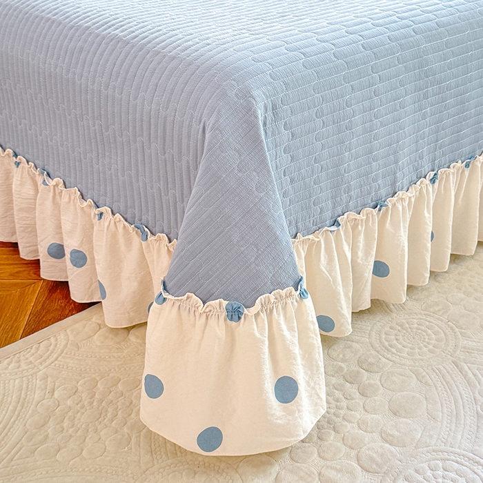 91家纺网 家纺一手货源 找家纺 韩约家纺 2025新款韩约1韩式蝴蝶结床盖款棉麻四件套 波波兰