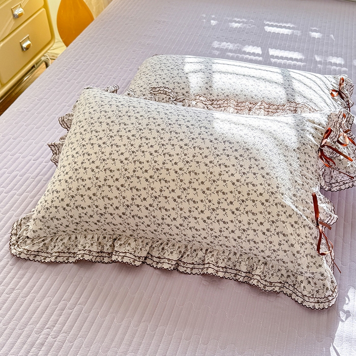 91家纺网 家纺一手货源 找家纺 韩约家纺 2025新款韩约1韩式蝴蝶结床盖款棉麻四件套 诗雨