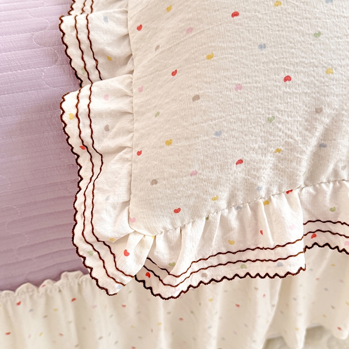 91家纺网 家纺一手货源 找家纺 韩约家纺 2025新款韩约1韩式蝴蝶结床盖款棉麻四件套 怦然心动