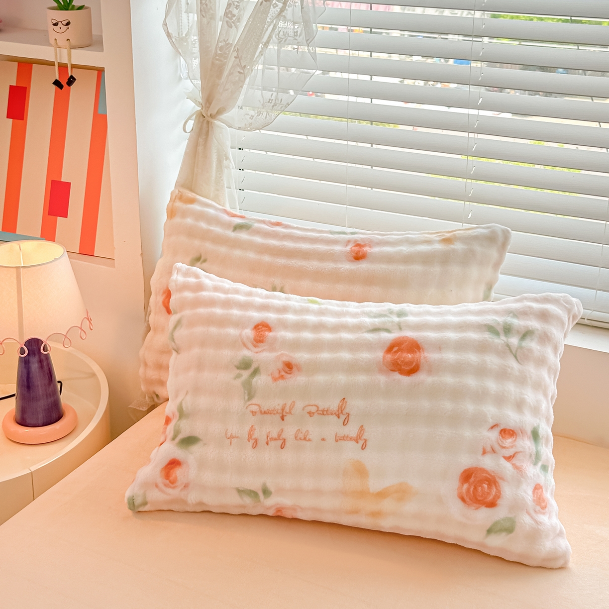 91家纺网 家纺一手货源 找家纺 归属 2025新款牛奶绒泡泡绒四件套 暖玫瑰