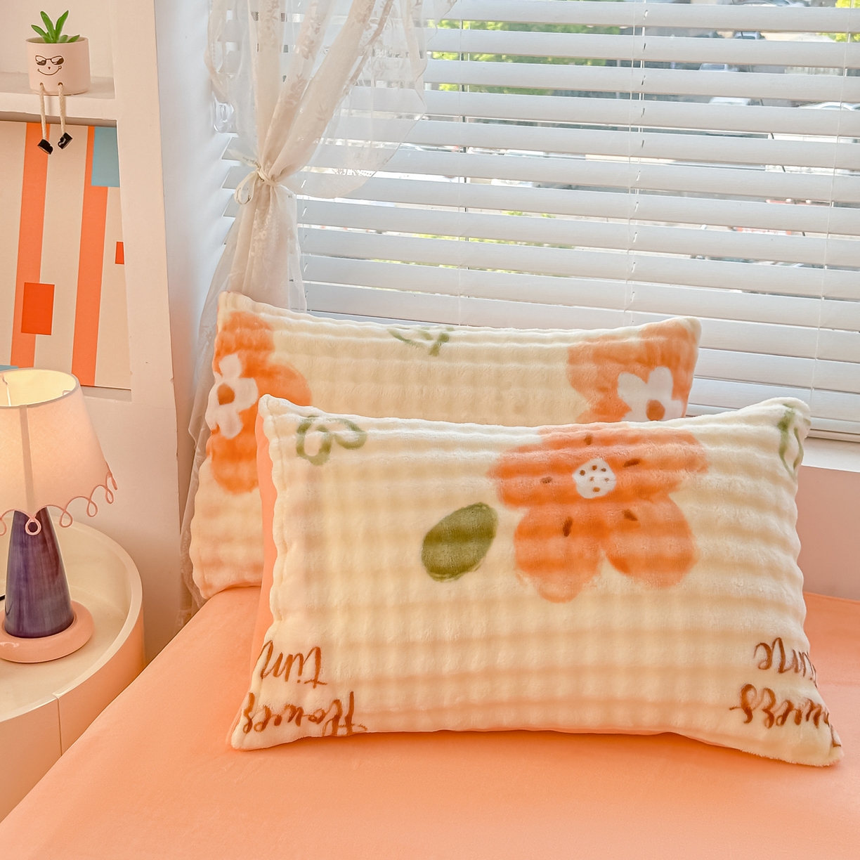 91家纺网 家纺一手货源 找家纺 归属 2025新款牛奶绒泡泡绒四件套 太阳花