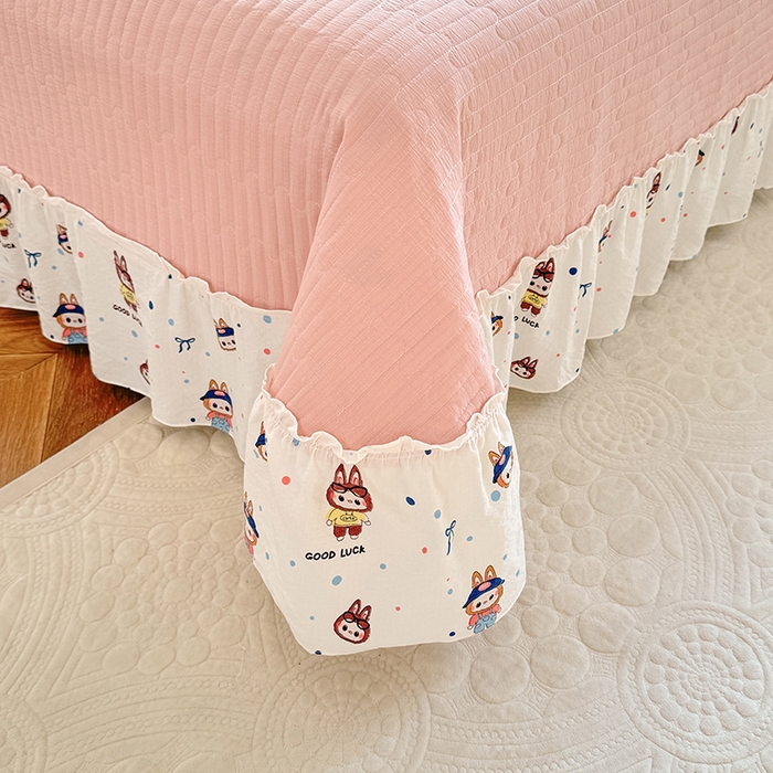 91家纺网 家纺一手货源 找家纺 韩约家纺 2025新款韩约1韩式蝴蝶结床盖款棉麻四件套 美布多