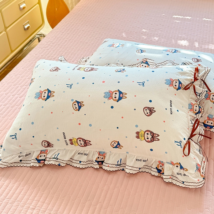 91家纺网 家纺一手货源 找家纺 韩约家纺 2025新款韩约1韩式蝴蝶结床盖款棉麻四件套 美布多