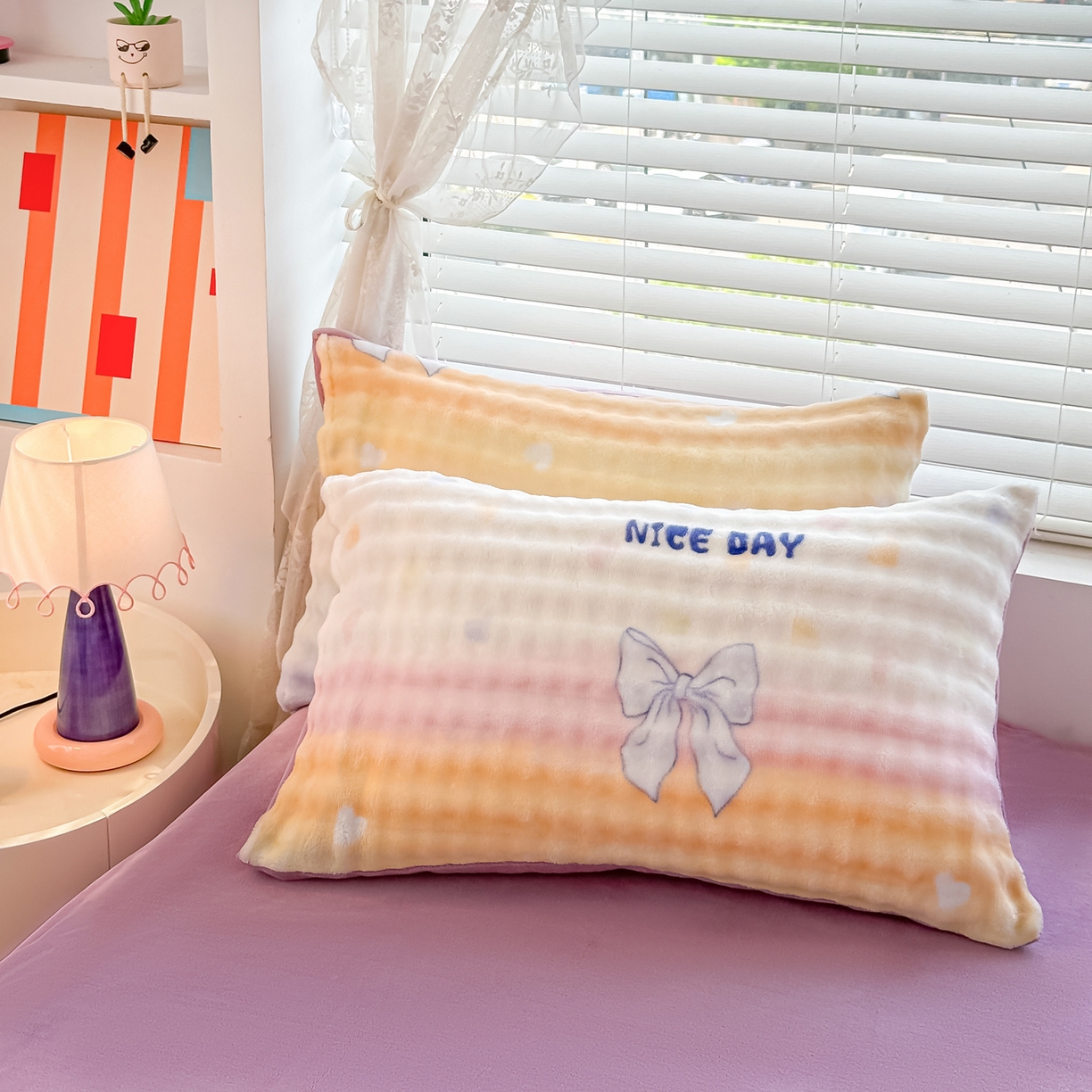 91家纺网 家纺一手货源 找家纺 归属 2025新款牛奶绒泡泡绒四件套 樱桃儿