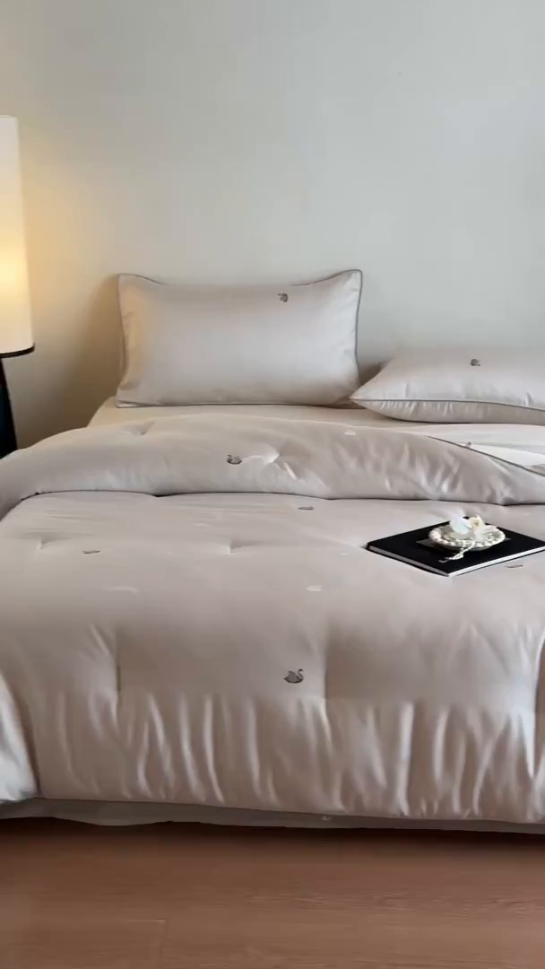 91家纺网 家纺一手货源 找家纺 一加一 2025新款臻翠剪花蛋白抗菌被子被芯-轻羽梦 星空灰