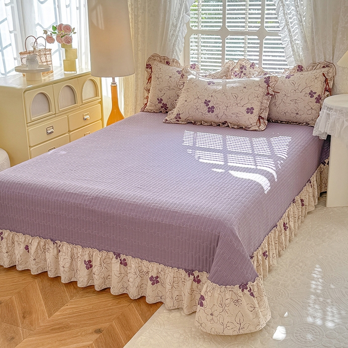 91家纺网 家纺一手货源 找家纺 （总）韩约家纺 2025新款韩约1韩式蝴蝶结床盖款棉麻四件套