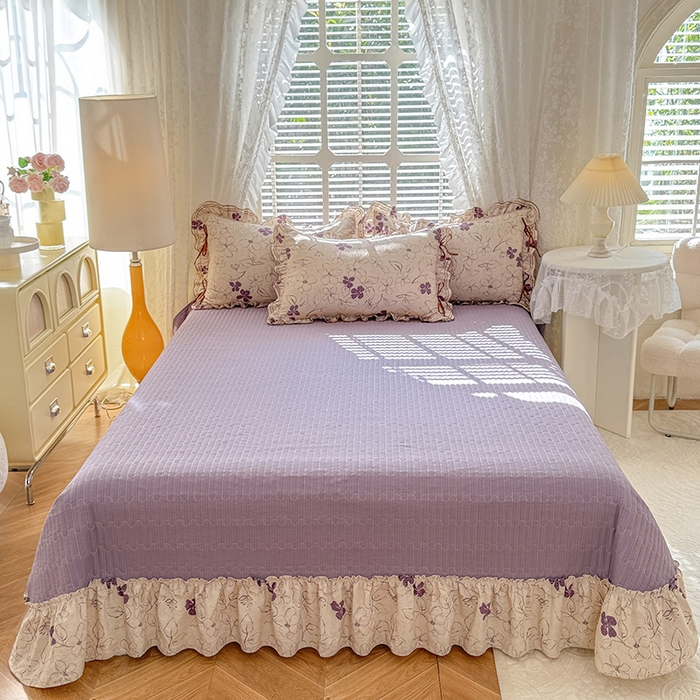 91家纺网 家纺一手货源 找家纺 （总）韩约家纺 2025新款韩约1韩式蝴蝶结床盖款棉麻四件套