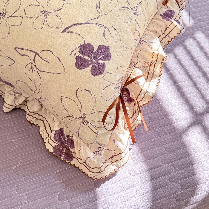 91家纺网 家纺一手货源 找家纺 （总）韩约家纺 2025新款韩约1韩式蝴蝶结床盖款棉麻四件套