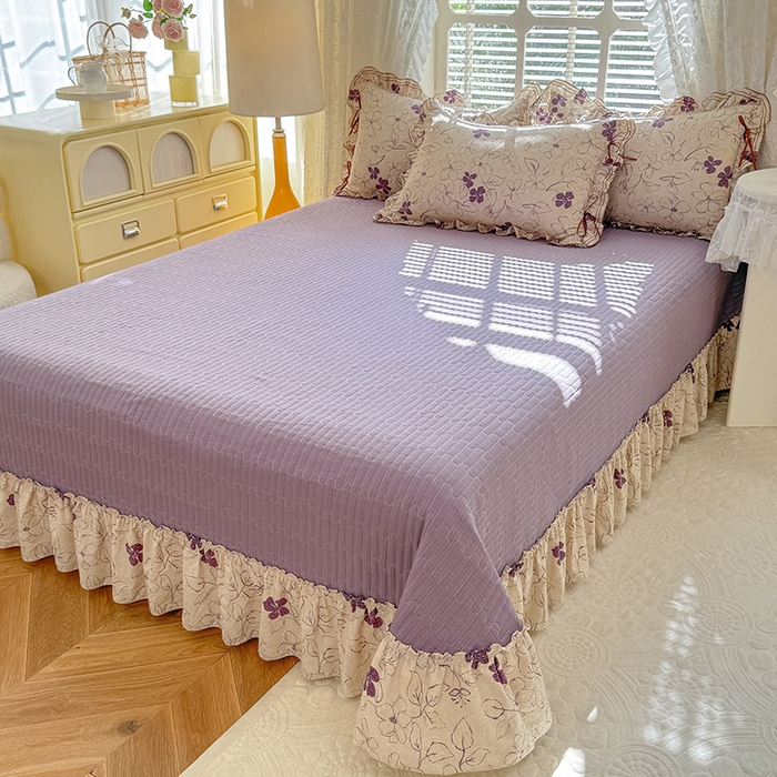 91家纺网 家纺一手货源 找家纺 （总）韩约家纺 2025新款韩约1韩式蝴蝶结床盖款棉麻四件套