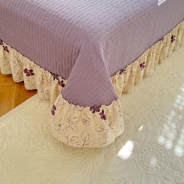 91家纺网 家纺一手货源 找家纺 （总）韩约家纺 2025新款韩约1韩式蝴蝶结床盖款棉麻四件套