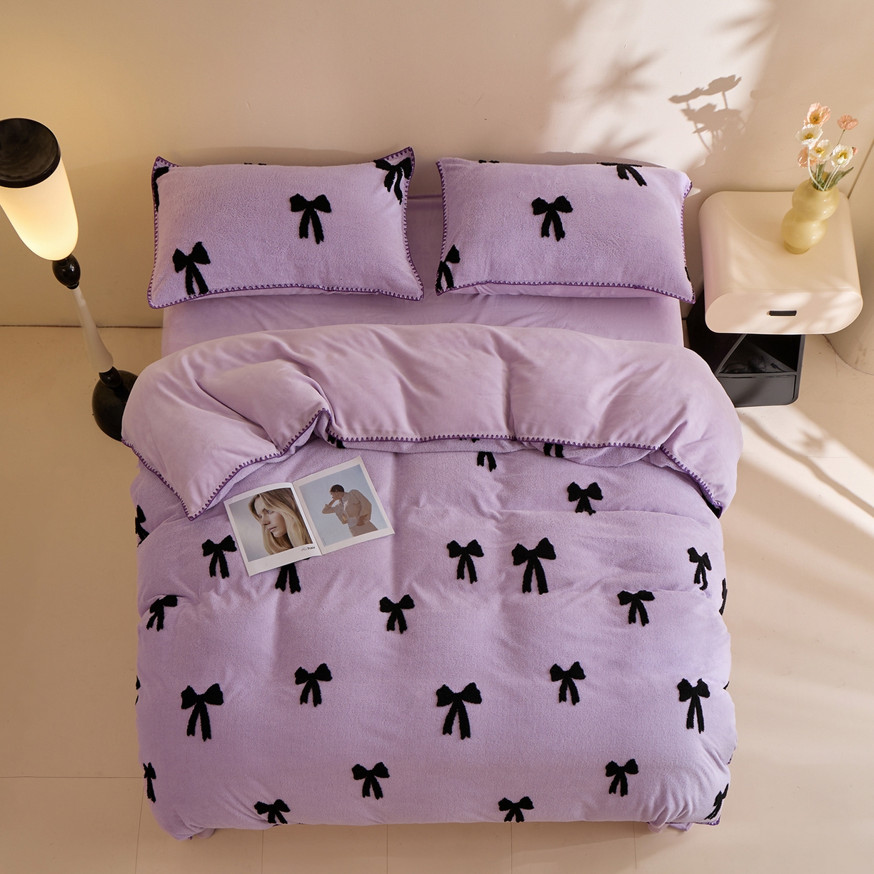 91家纺网 家纺一手货源 找家纺 （总）绒世界 2025新款加厚兔绒提花牛奶绒四件套系列