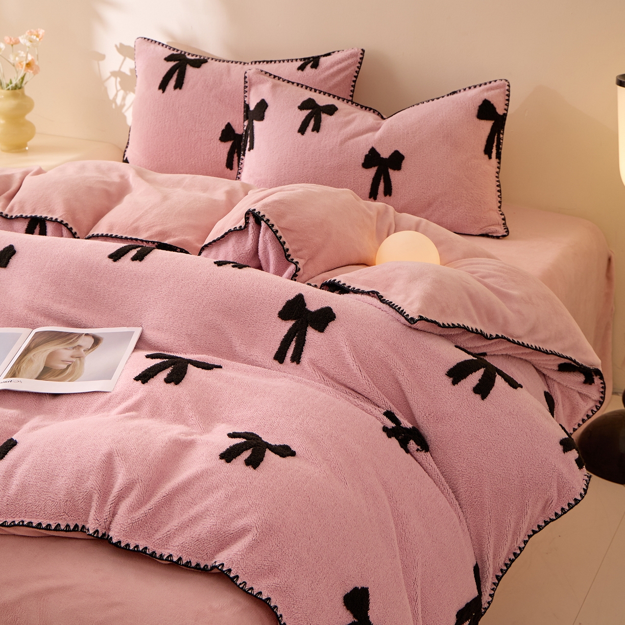 91家纺网 家纺一手货源 找家纺 （总）绒世界 2025新款加厚兔绒提花牛奶绒四件套系列