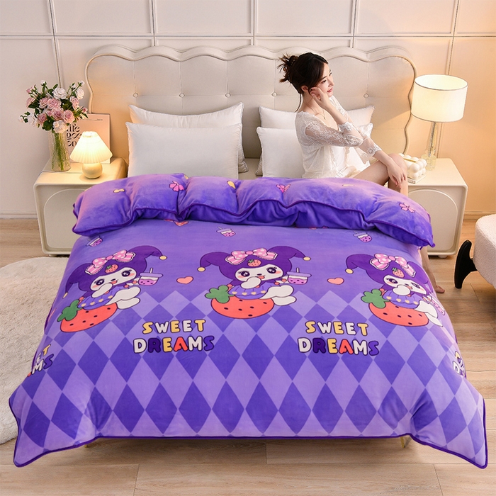 91家纺网 家纺一手货源 找家纺 （总）眠多宝2025爆款230克高克重牛奶绒单被套法莱绒水晶绒金貂绒被罩抖音快手直播单品--单被套