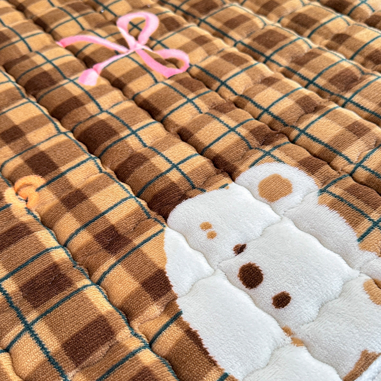 91家纺网 家纺一手货源 找家纺 川悦生活 2025新款A类印花牛奶绒床垫加厚绒保暖床床褥 床垫茶酥小熊