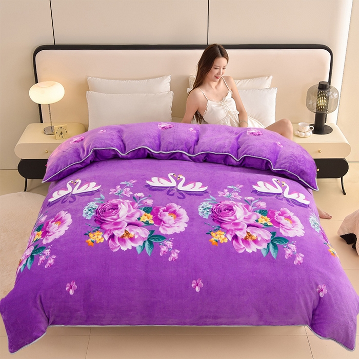 91家纺网 家纺一手货源 找家纺 （总）佳品居 2025新款A类牛奶绒印花单被套