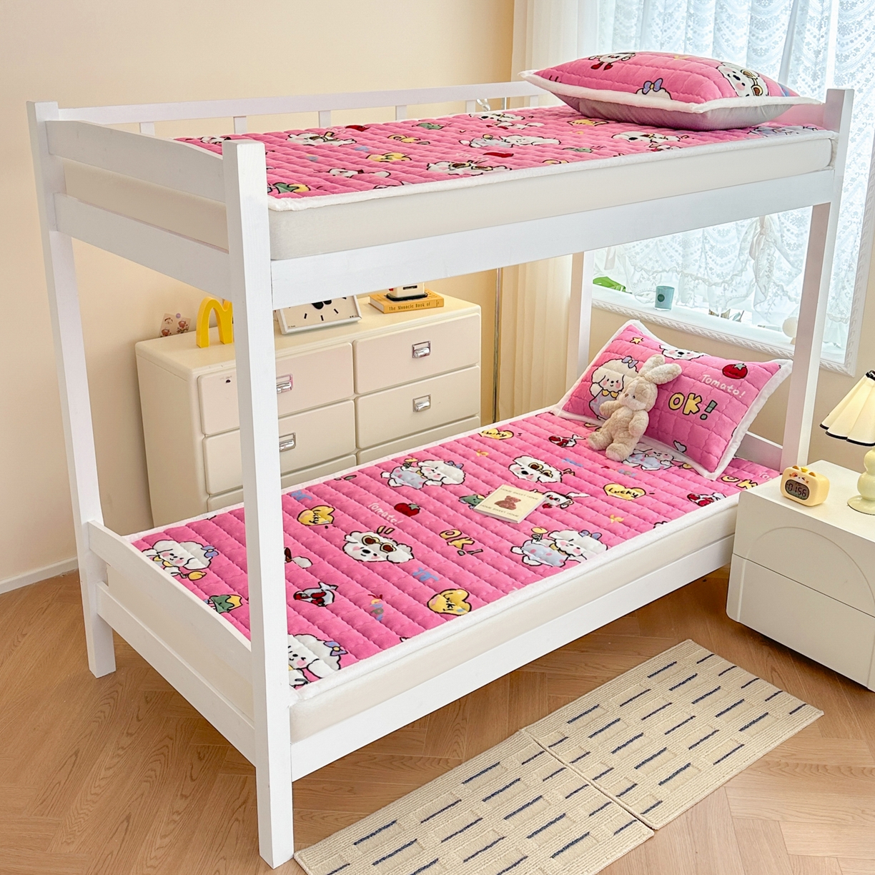 91家纺网 家纺一手货源 找家纺 川悦生活 2025新款A类印花牛奶绒床垫加厚绒保暖床床褥 床垫嗨皮小奶狗