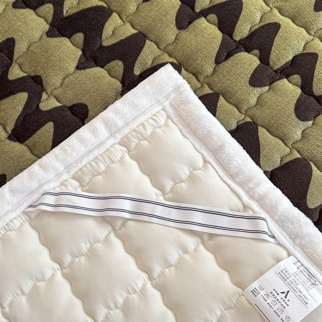 91家纺网 家纺一手货源 找家纺 川悦生活 2025新款A类印花牛奶绒床垫加厚绒保暖床床褥 床垫简-轻咖