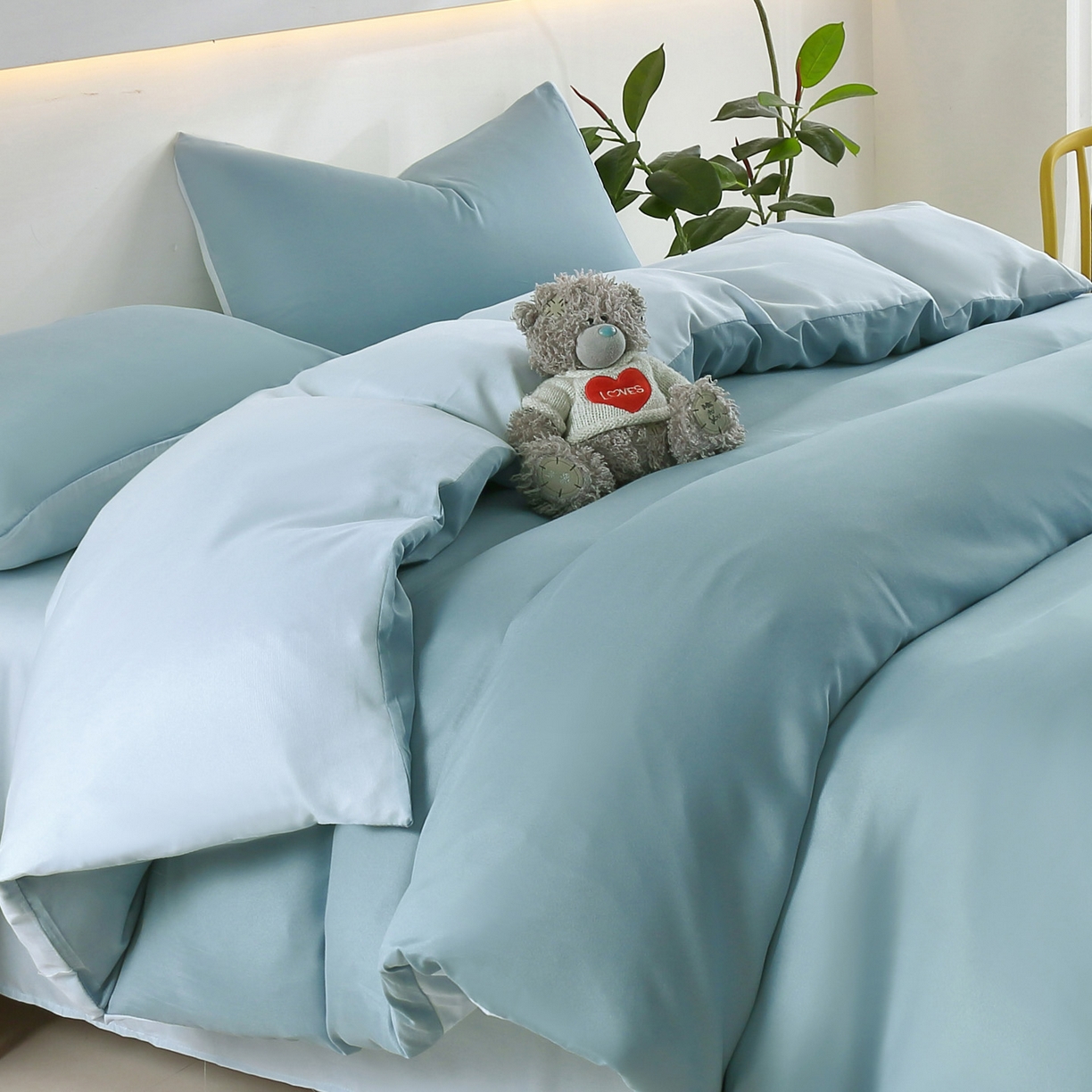 恋之语 2025新款舒适柔软亲肤爆款芦荟棉四件套货源充足 月光雾蓝