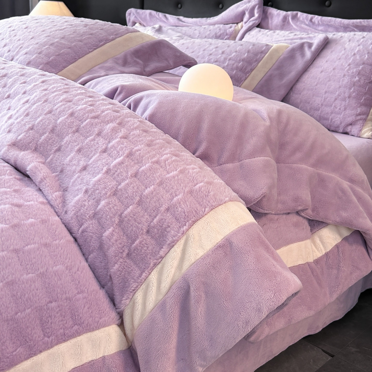 91家纺网 家纺一手货源 找家纺 （总）佳品居 2025新款11斤重加厚兔毛绒轻奢摩卡系列牛奶绒双拼角四件套