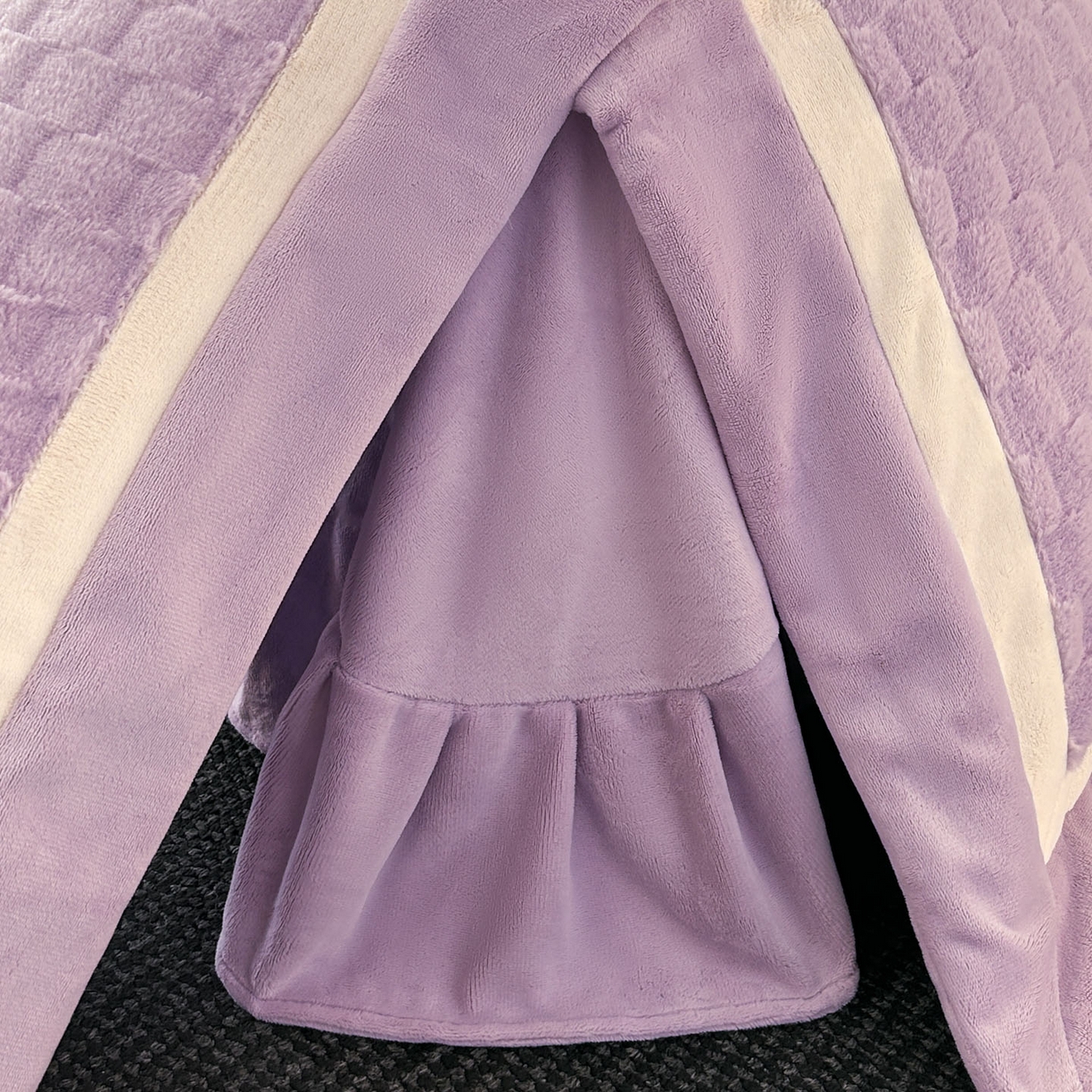 91家纺网 家纺一手货源 找家纺 佳品居 2025新款11斤重加厚兔毛绒轻奢摩卡系列牛奶绒双拼角四件套 摩卡-水晶紫