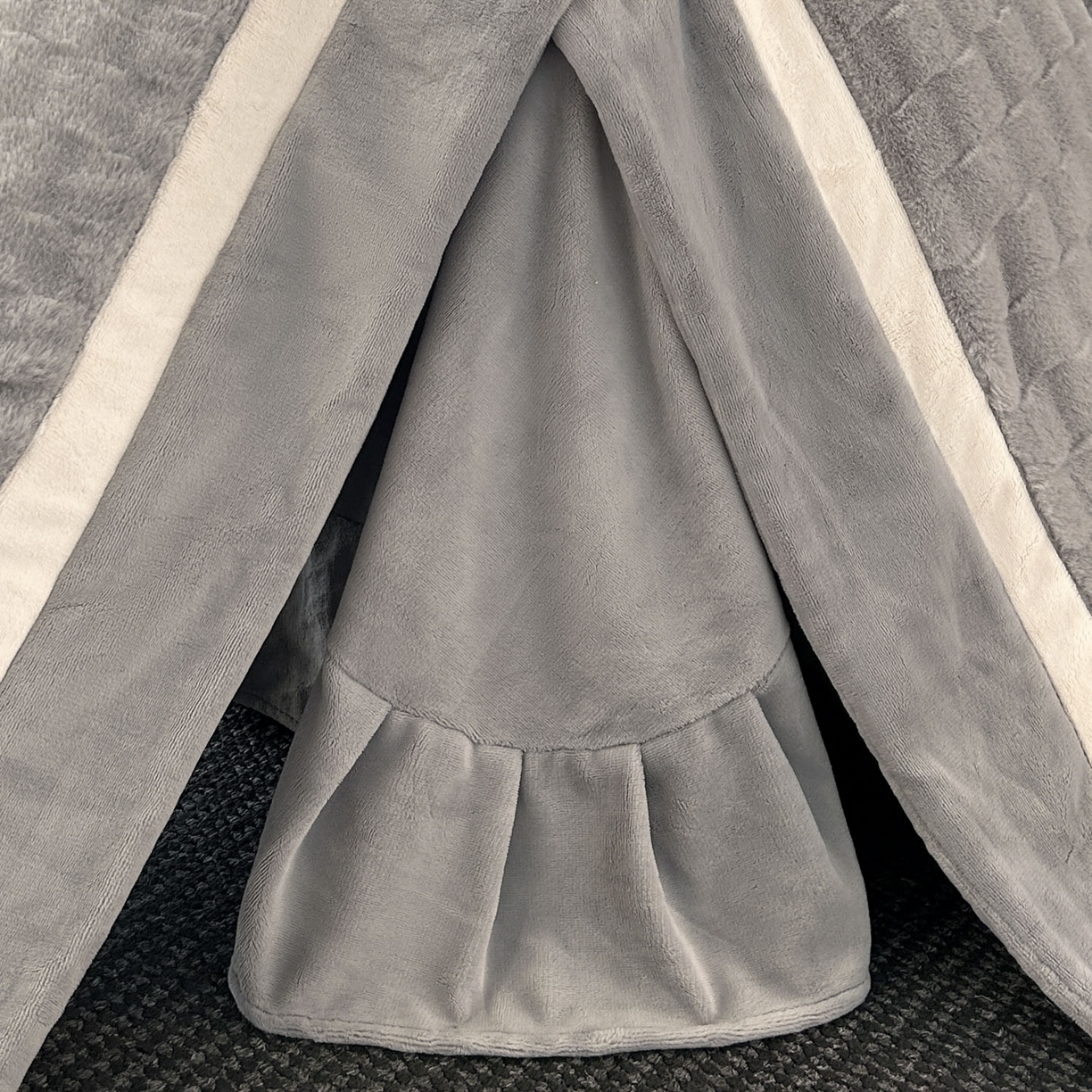 91家纺网 家纺一手货源 找家纺 佳品居 2025新款11斤重加厚兔毛绒轻奢摩卡系列牛奶绒双拼角四件套 摩卡-高级灰