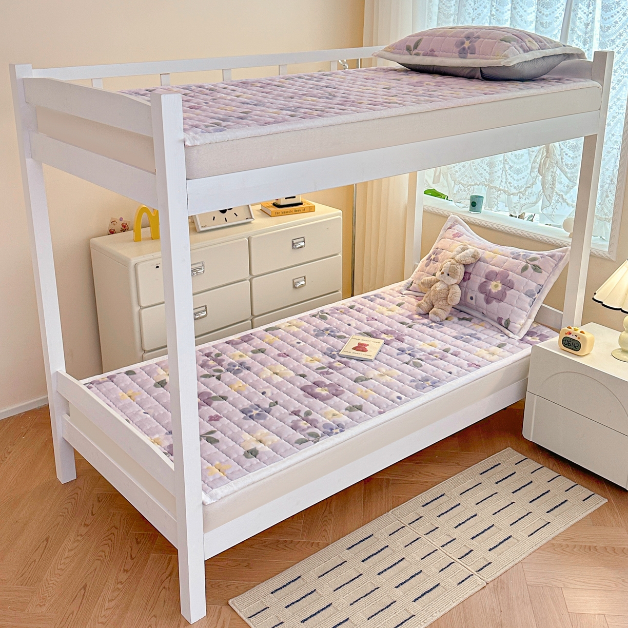 91家纺网 家纺一手货源 找家纺 川悦生活 2025新款A类印花牛奶绒床垫加厚绒保暖床床褥 床垫莉莉柒缇