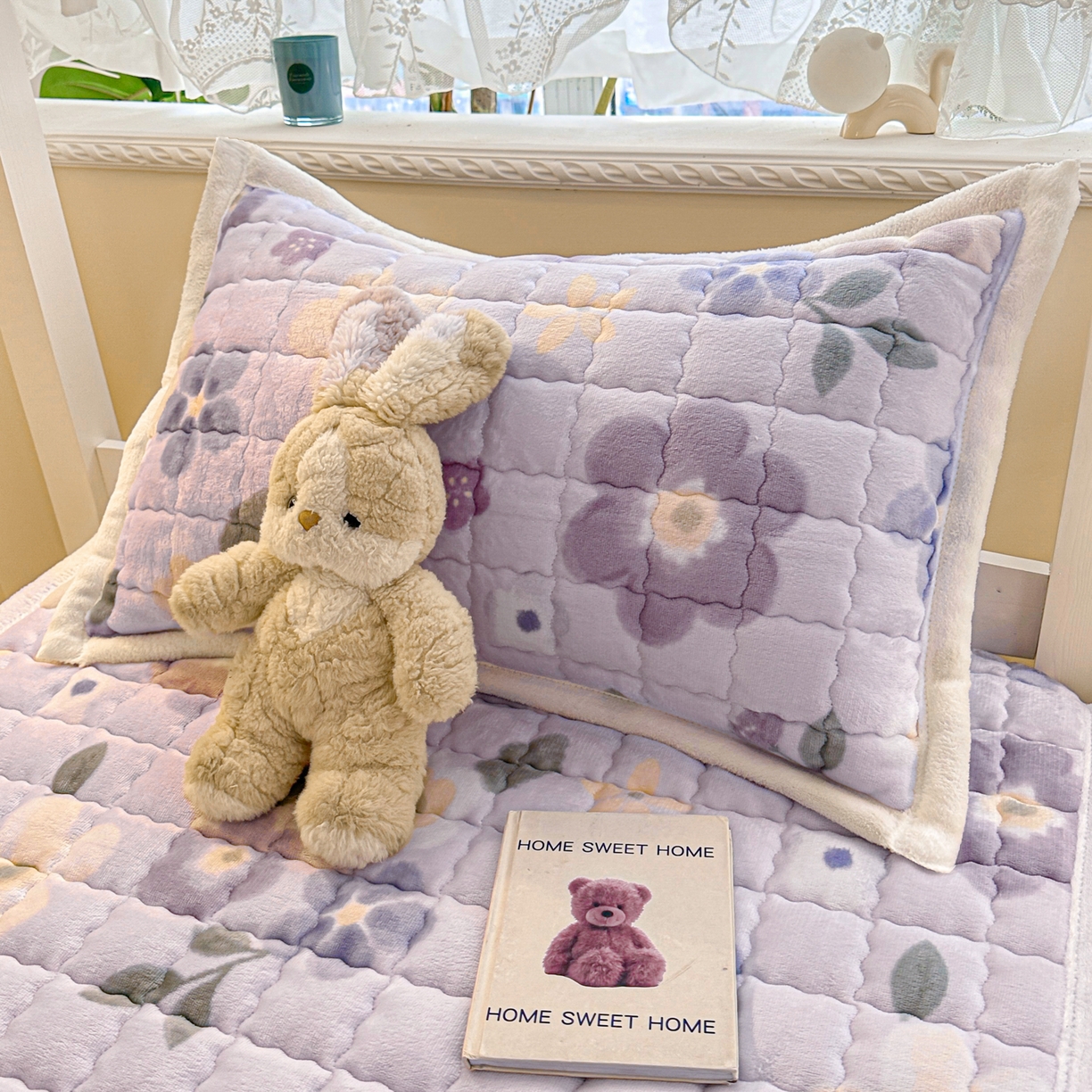 91家纺网 家纺一手货源 找家纺 川悦生活 2025新款A类印花牛奶绒床垫加厚绒保暖床床褥 床垫莉莉柒缇