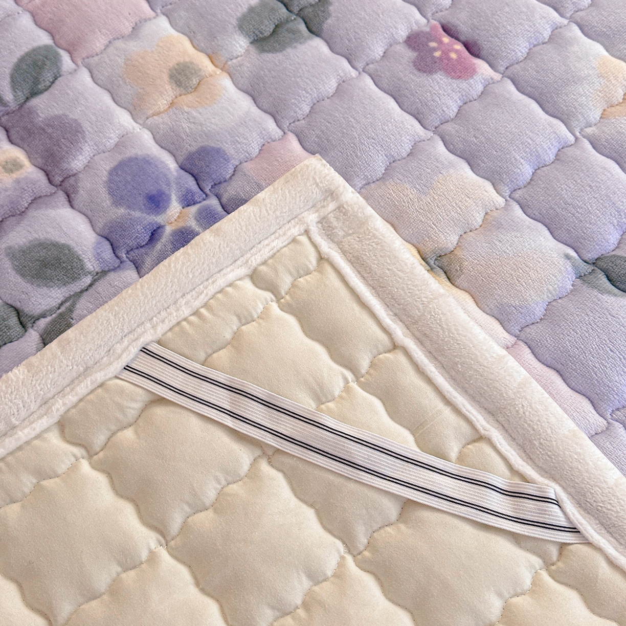 91家纺网 家纺一手货源 找家纺 川悦生活 2025新款A类印花牛奶绒床垫加厚绒保暖床床褥 床垫莉莉柒缇