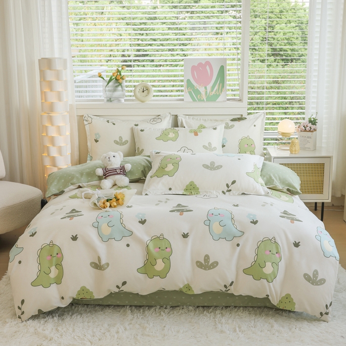 91家纺网 家纺一手货源 找家纺 （总）优纤家纺 2025新款120克磨毛斜纹卡通花卉印花植物羊绒四件套