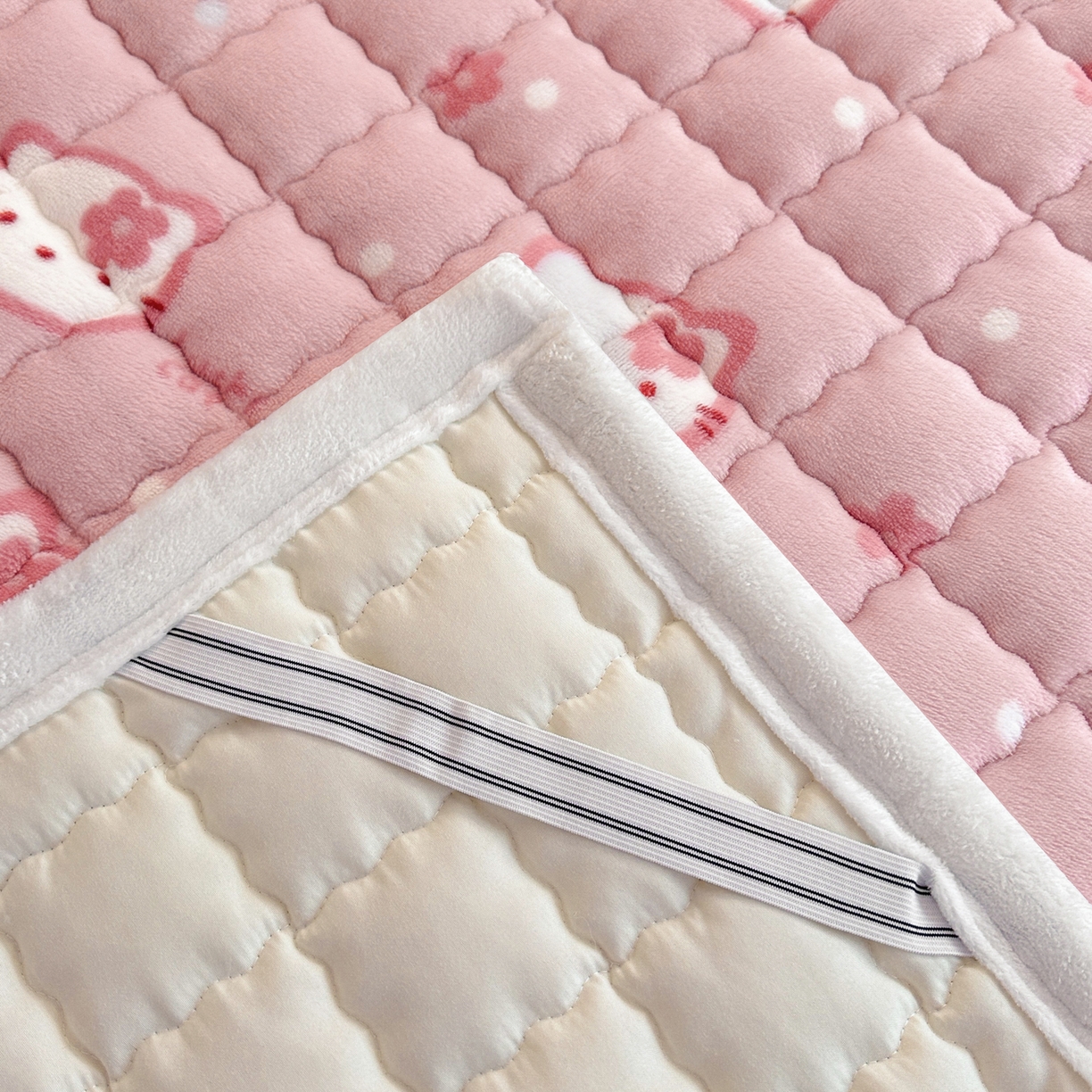 91家纺网 家纺一手货源 找家纺 川悦生活 2025新款A类印花牛奶绒床垫加厚绒保暖床床褥 床垫少女喵喵