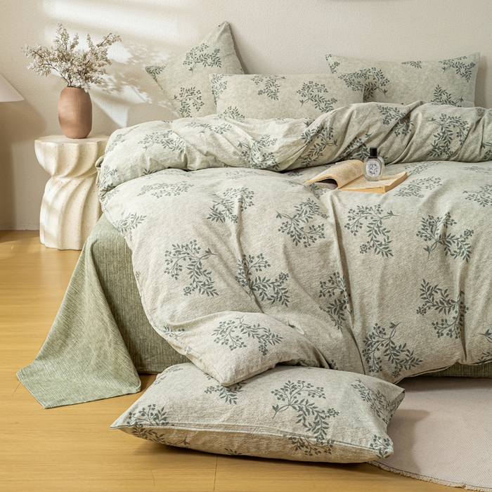 91家纺网 家纺一手货源 找家纺 （总）漫仙阁家纺 2025新款加厚高克重原麻复古风印花四件套