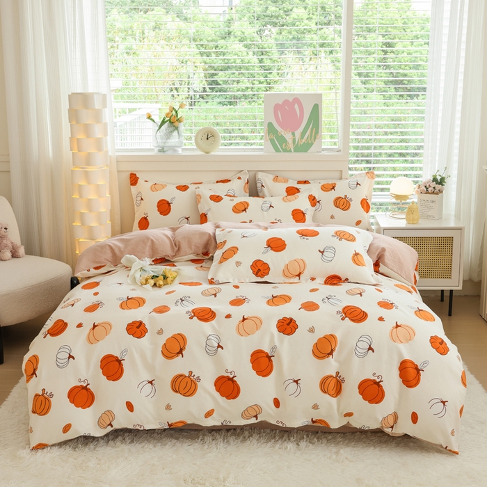 91家纺网 家纺一手货源 找家纺 （总）优纤家纺 2025新款120克磨毛斜纹卡通花卉印花植物羊绒四件套