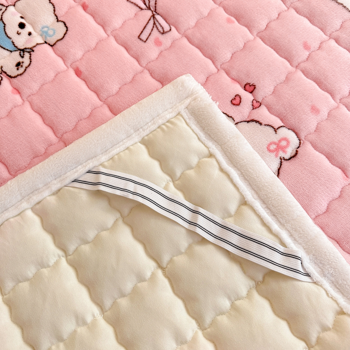 91家纺网 家纺一手货源 找家纺 川悦生活 2025新款A类印花牛奶绒床垫加厚绒保暖床床褥 床垫甜蜜小狗