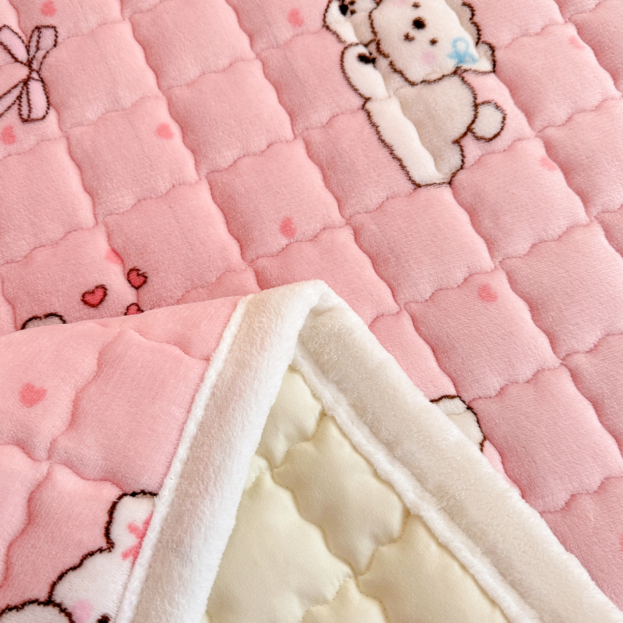 91家纺网 家纺一手货源 找家纺 川悦生活 2025新款A类印花牛奶绒床垫加厚绒保暖床床褥 床垫甜蜜小狗