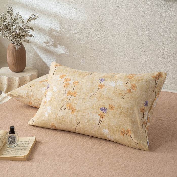 91家纺网 家纺一手货源 找家纺 漫仙阁家纺 2025新款加厚高克重原麻复古风印花四件套 向阳花开